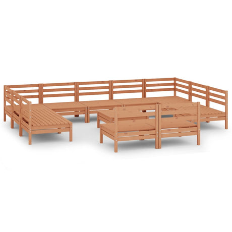 12 Piece Garden Lounge Set Solid Wood Pine