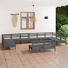12 Piece Garden Lounge Set Solid Wood Pine