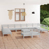 13 Piece Garden Lounge Set Solid Wood Pine