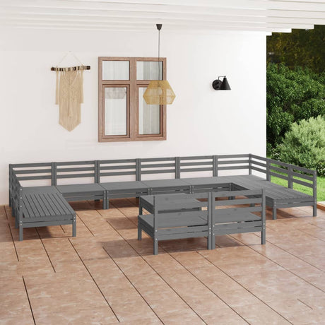 13 Piece Garden Lounge Set Solid Wood Pine