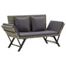 Garden Bench With Cushions 176 Cm Poly Rattan