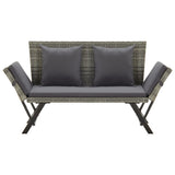 Garden Bench With Cushions 176 Cm Poly Rattan
