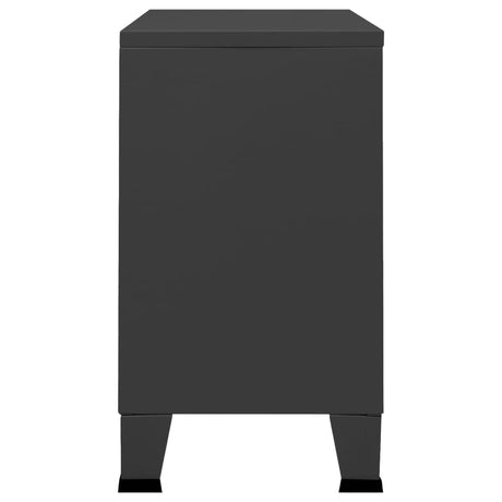 Industrial Sideboard 105X35X62 Cm Metal And Glass