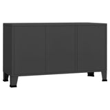 Industrial Sideboard 105X35X62 Cm Metal And Glass