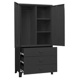 Industrial Wardrobe Black 90x50x180 cm Metal