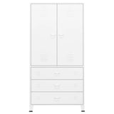 Industrial Wardrobe White 90x50x180 cm Metal