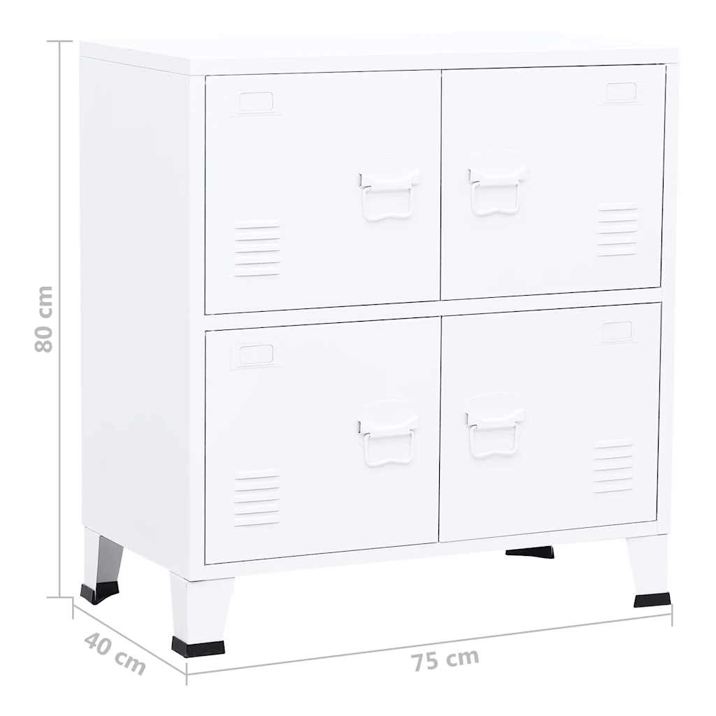 Industrial Storage Chest White 75x40x80 cm Steel