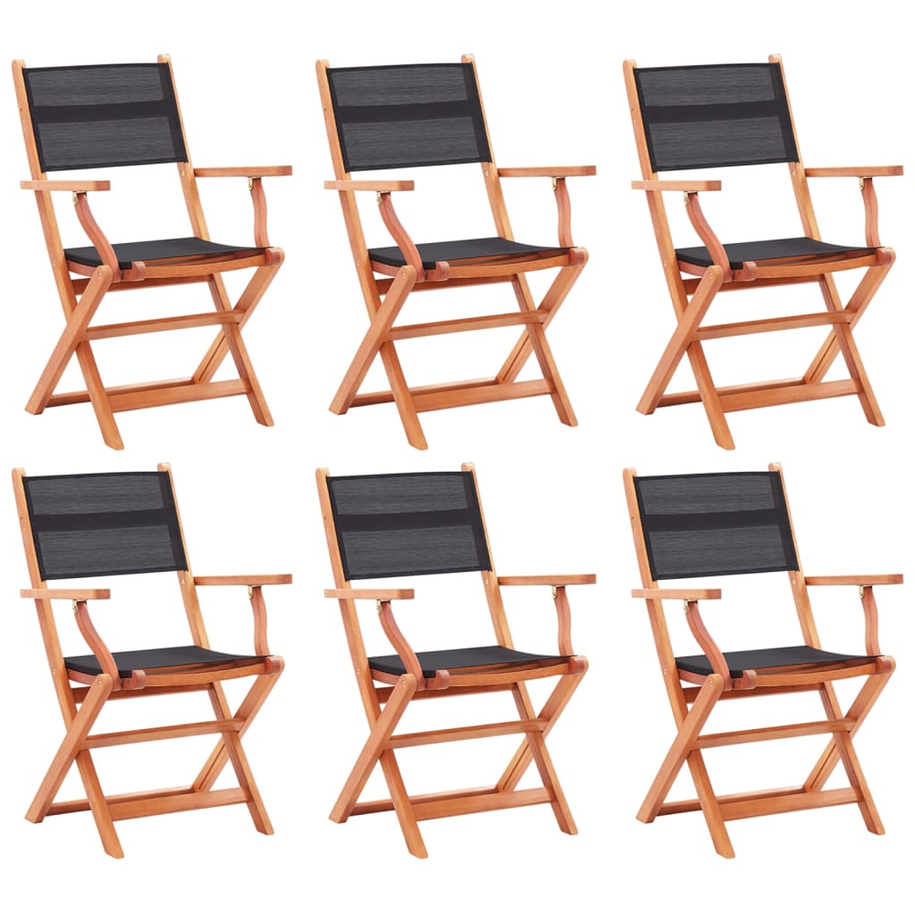 Folding Garden Chairs 2 Pcs Solid Eucalyptus Wood And Textilene
