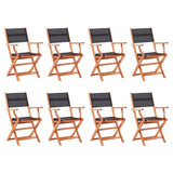 Folding Garden Chairs 2 Pcs Solid Eucalyptus Wood And Textilene