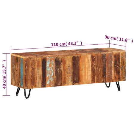 Tv Cabinet 110X30X40 Cm Solid Wood Reclaimed