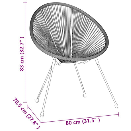 3 Piece Garden Dining Set Black