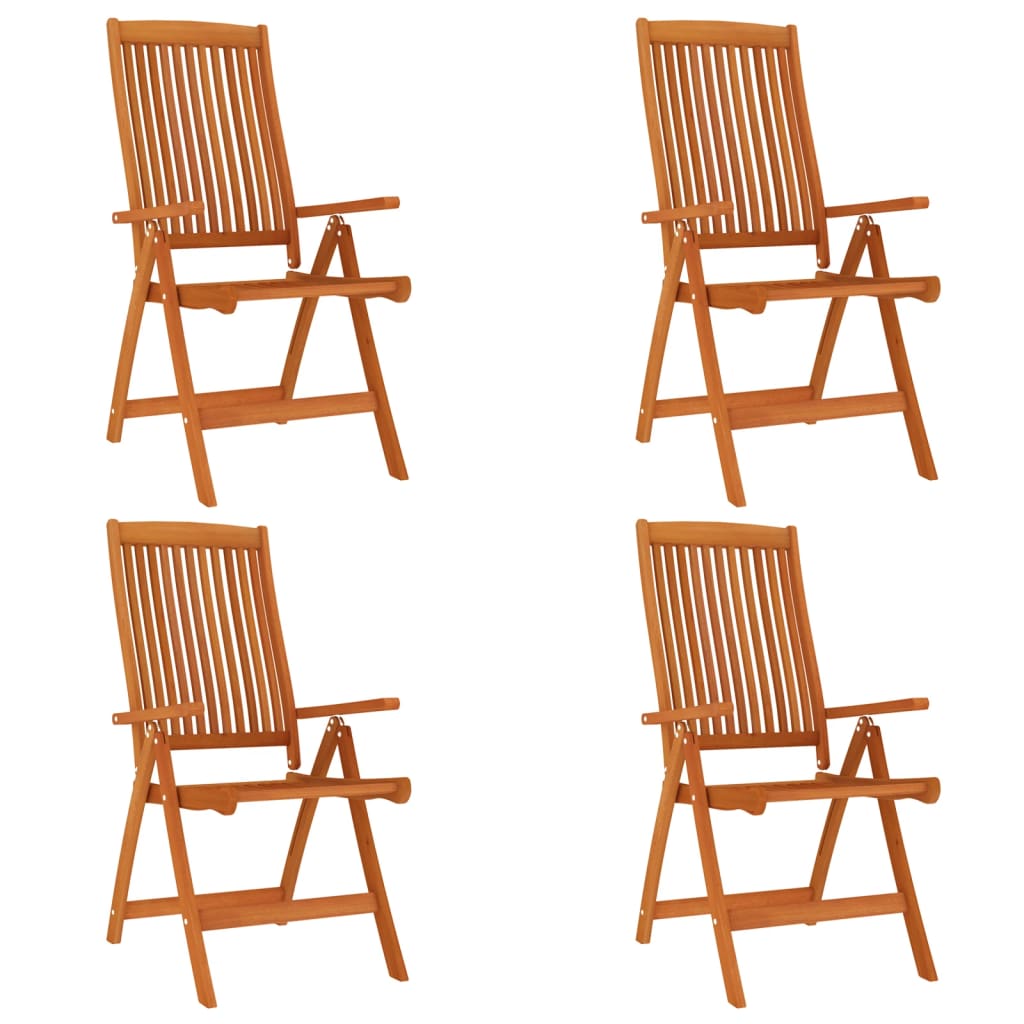 Folding Garden Chairs 4 Pcs Solid Wood Eucalyptus