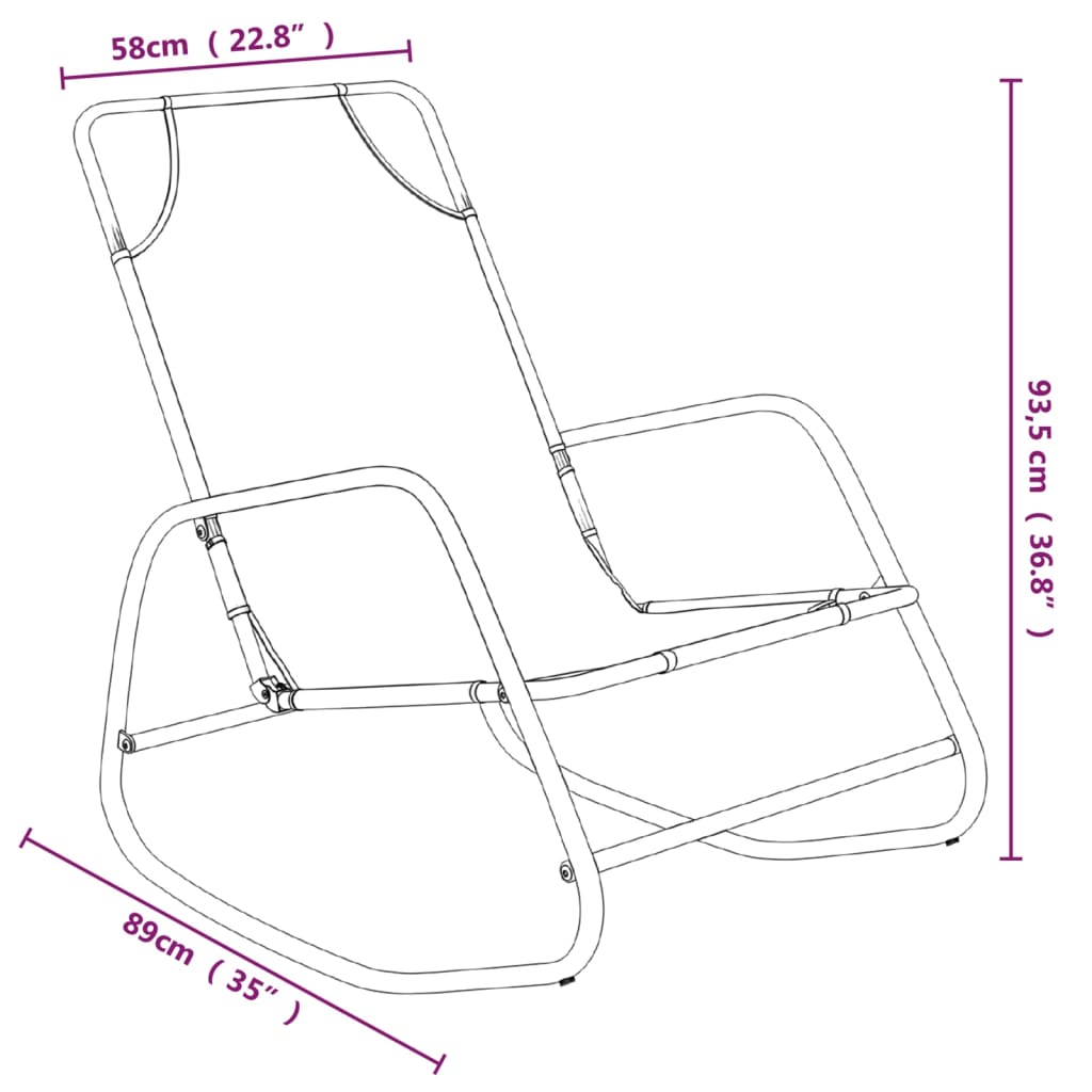 Rocking Sun Lounger Steel And Textilene