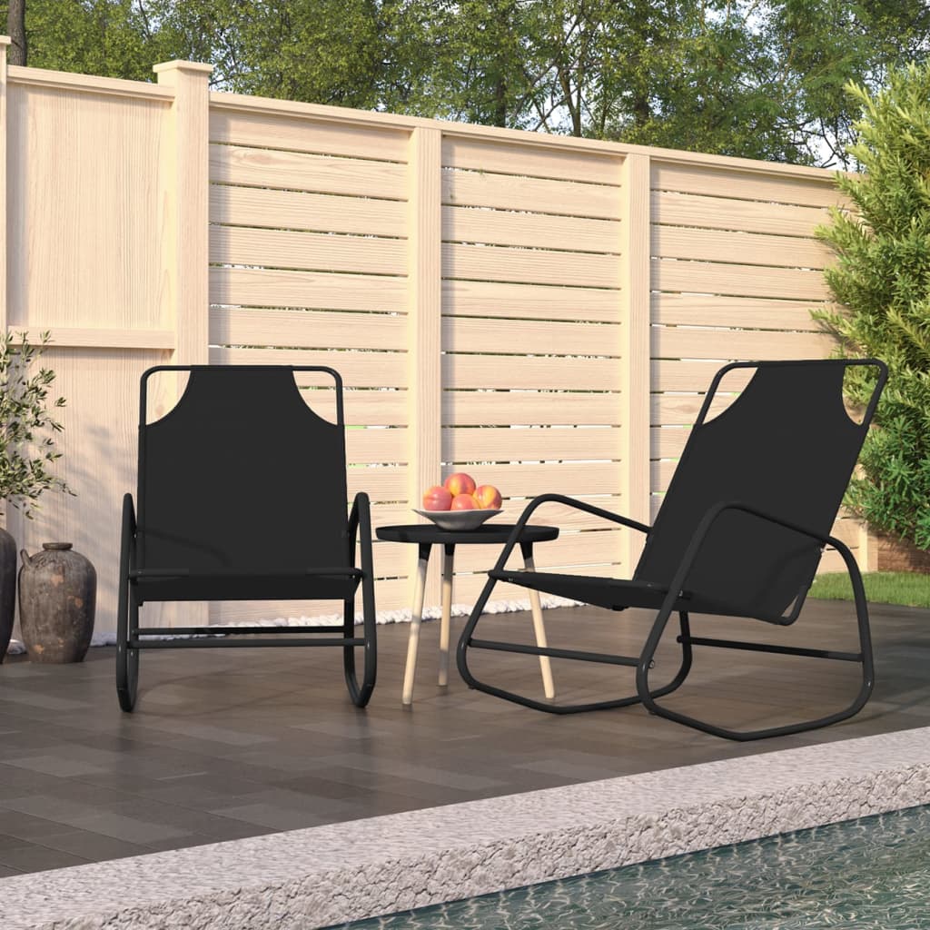 Rocking Sun Lounger Steel And Textilene