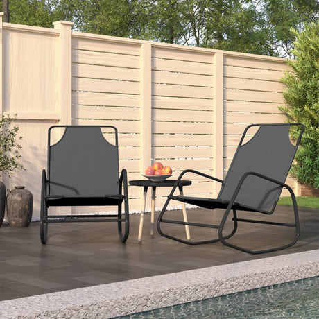 Rocking Sun Lounger Steel And Textilene