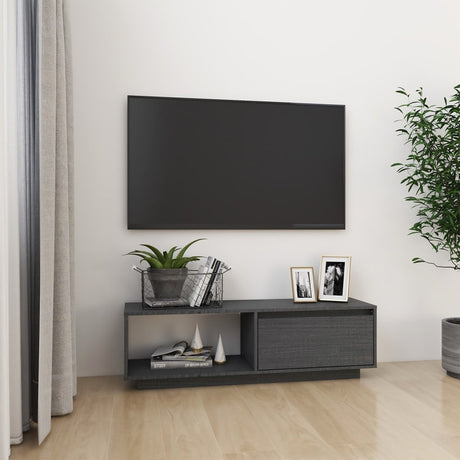 Tv Cabinet 110X30X33.5 Cm Solid Pinewood