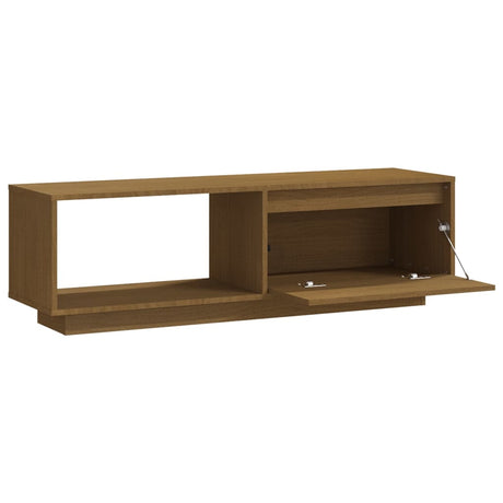 Tv Cabinet 110X30X33.5 Cm Solid Pinewood