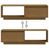 Tv Cabinet 110X30X33.5 Cm Solid Pinewood