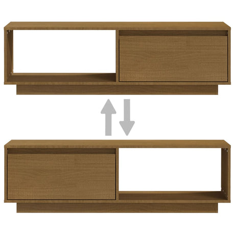 Tv Cabinet 110X30X33.5 Cm Solid Pinewood