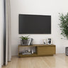 Tv Cabinet 110X30X33.5 Cm Solid Pinewood