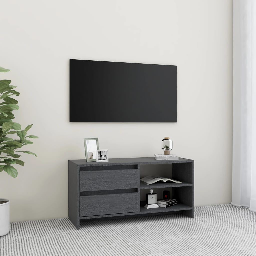 Tv Cabinet 80X31X39 Cm Solid Pinewood