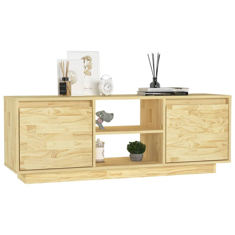 Tv Cabinet 110X30X40 Cm Solid Pinewood