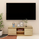 Tv Cabinet 110X30X40 Cm Solid Pinewood