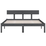 Bed Frame without Mattress Grey Solid Wood 160x200 cm