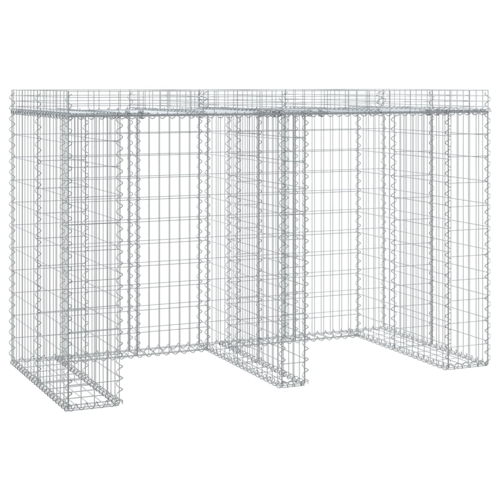 Gabion Wall For Garbage Bin 192X91X120 Cm Galvanised Iron