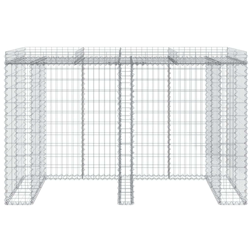 Gabion Wall For Garbage Bin 192X91X120 Cm Galvanised Iron