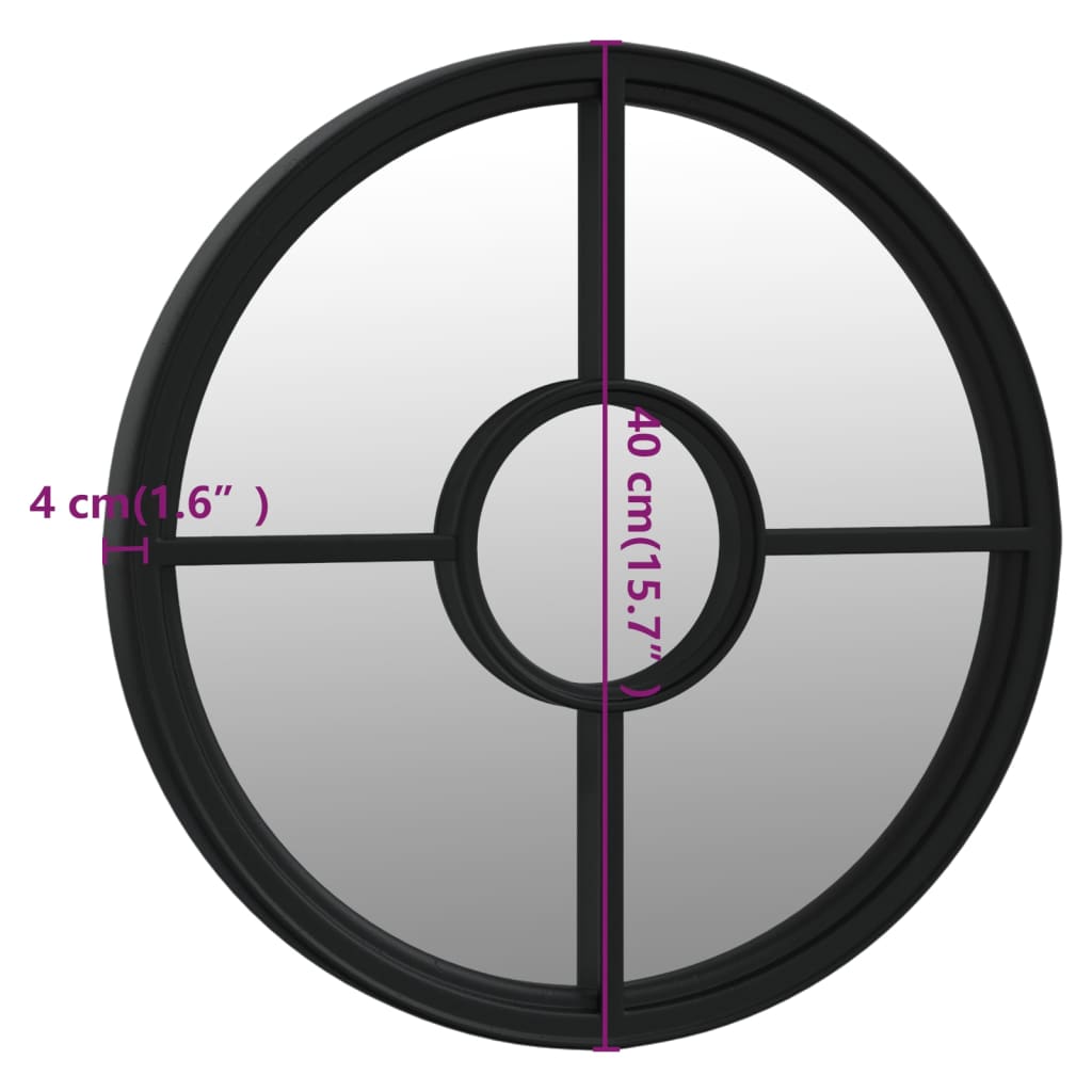Garden Mirror Iron Round For Outdoor Use