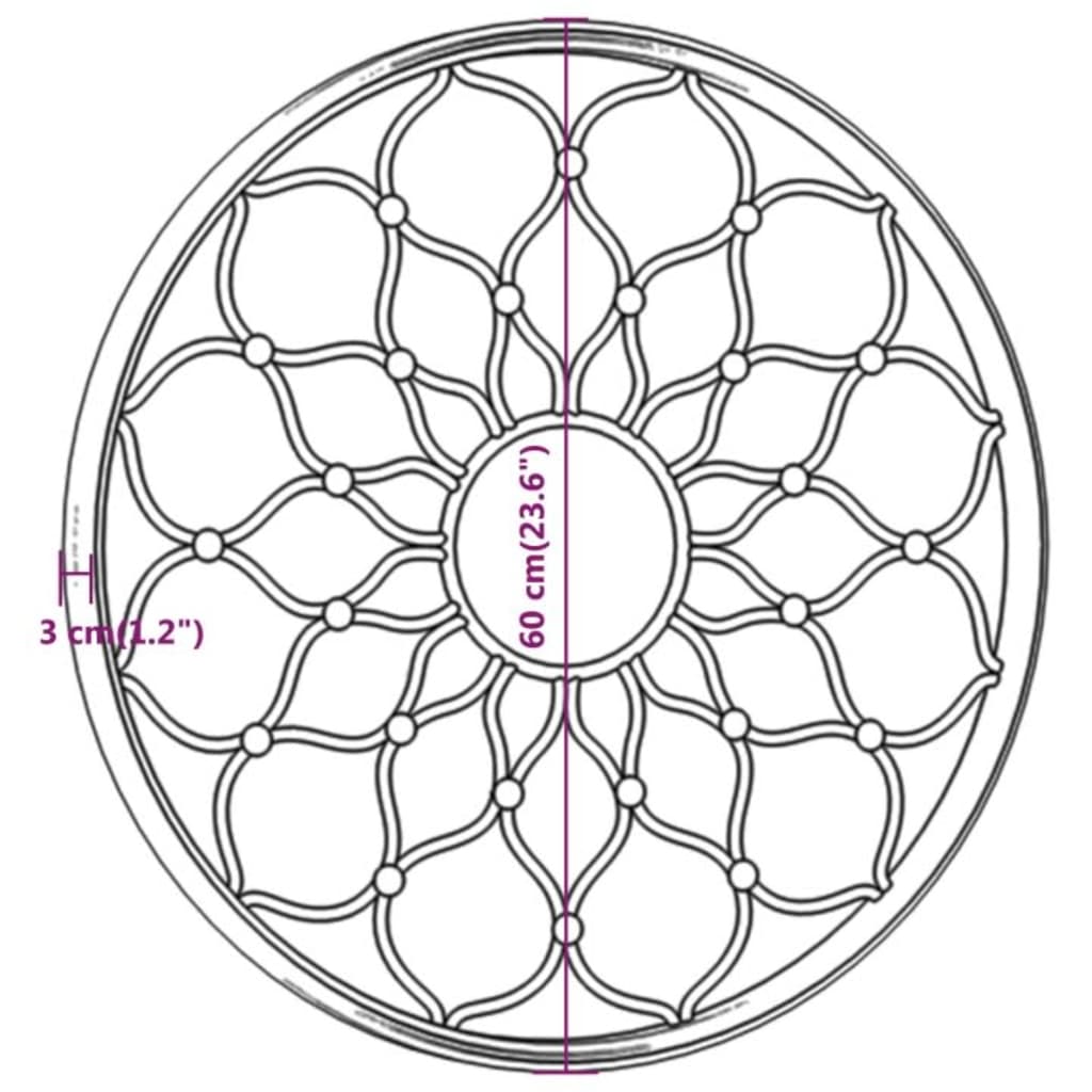 Garden Mirror Iron Round For Outdoor Use