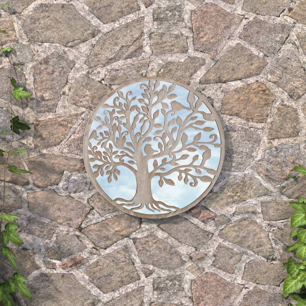 Garden Mirror Iron Round For Outdoor Use