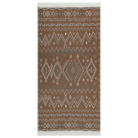 Rug Beige And Blue Cotton