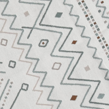 Rug Beige And Blue Cotton