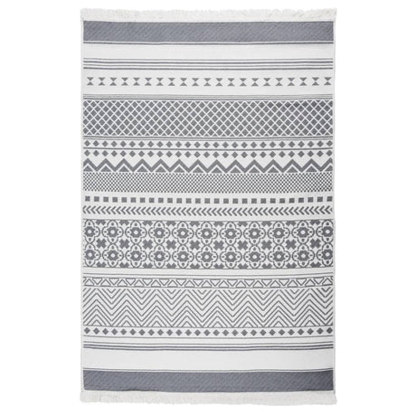 Rug Grey And White Cotton