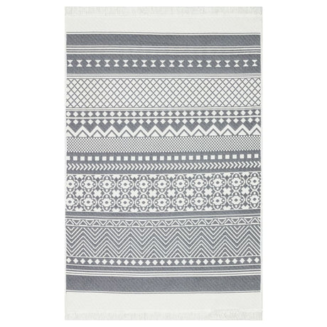 Rug Grey And White Cotton
