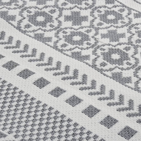Rug Grey And White Cotton