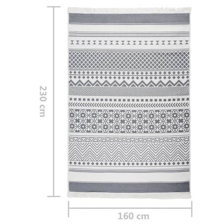 Rug Grey And White Cotton