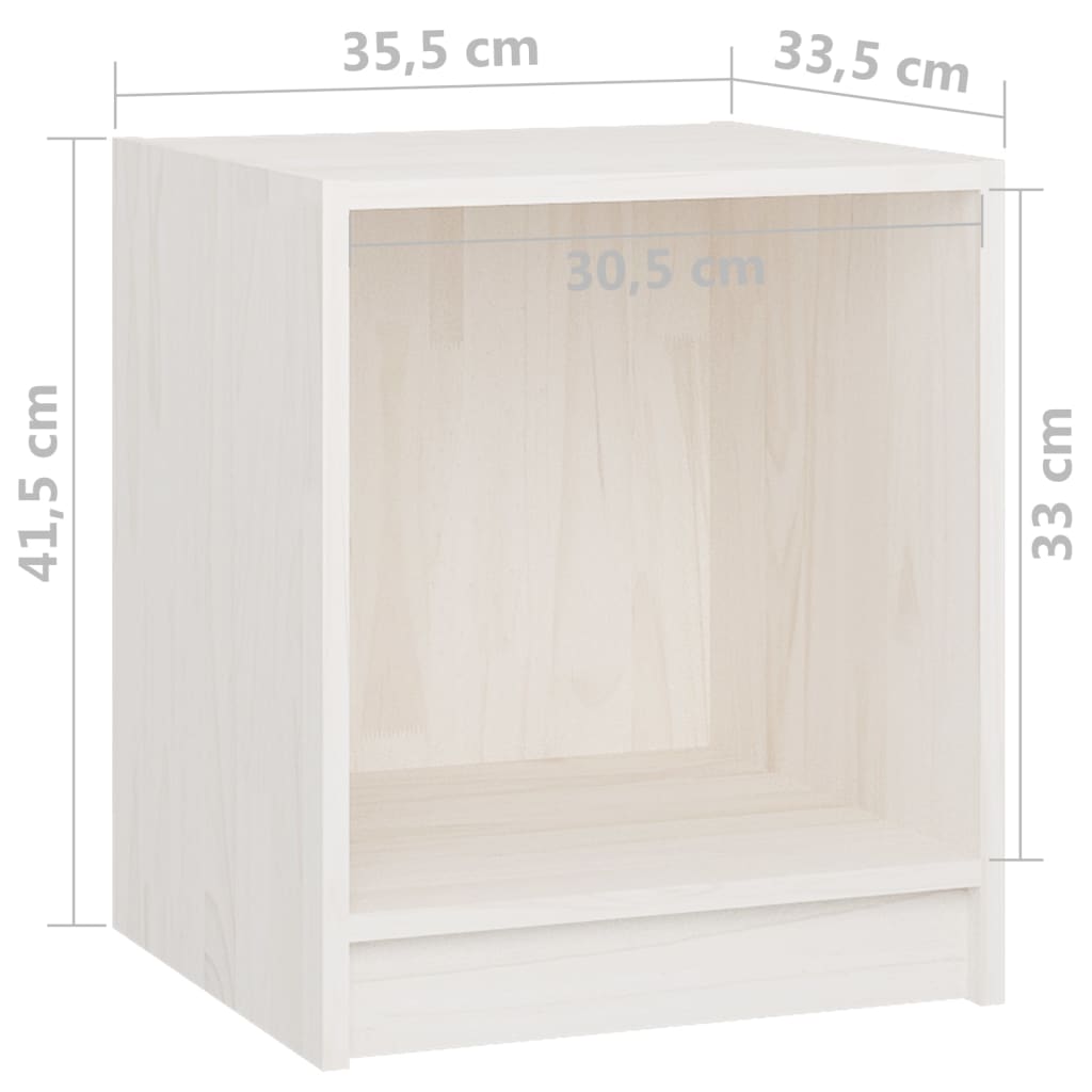 Bedside Cabinets 2 Pcs 35.5X33.5X41.5 Cm Solid Pinewood