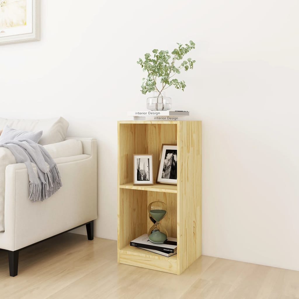 Side Cabinet 35.5X33.5X76 Cm Solid Pinewood