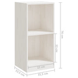 Side Cabinet 35.5X33.5X76 Cm Solid Pinewood