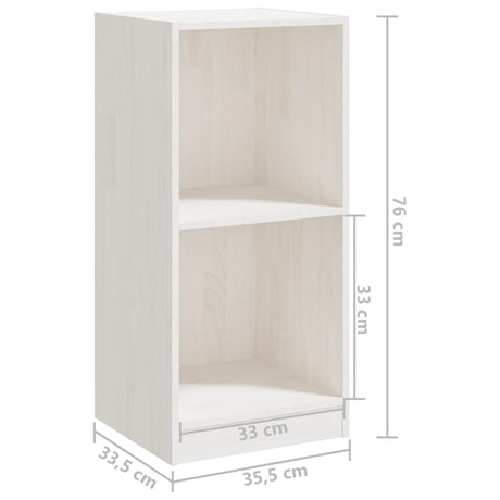 Side Cabinet 35.5X33.5X76 Cm Solid Pinewood