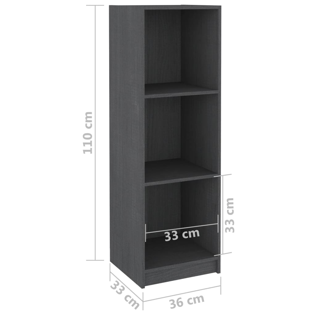 Book Cabinet/Room Divider 36X33X110 Cm Solid Pinewood