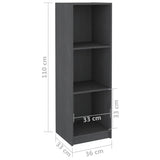 Book Cabinet/Room Divider 36X33X110 Cm Solid Pinewood