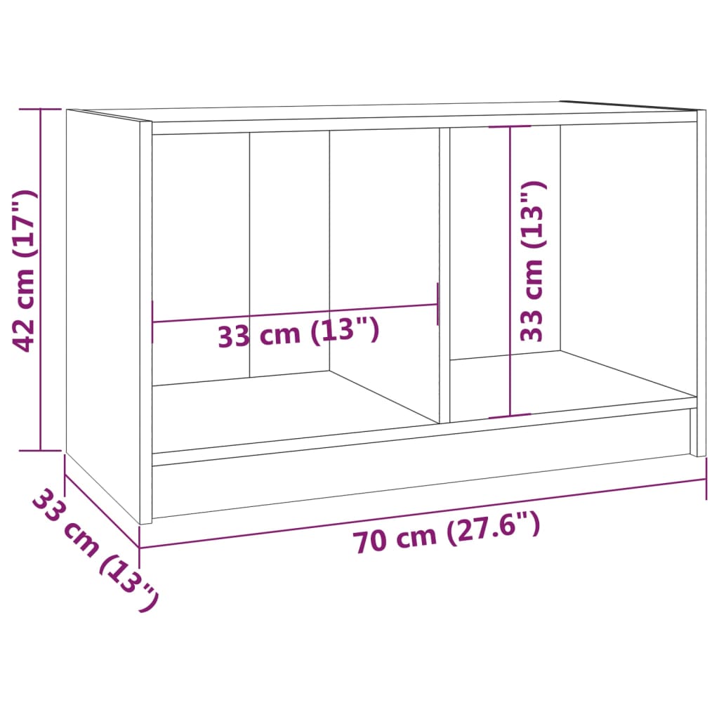 Tv Cabinet 70X33X42 Cm Solid Pinewood