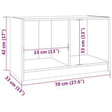 Tv Cabinet 70X33X42 Cm Solid Pinewood