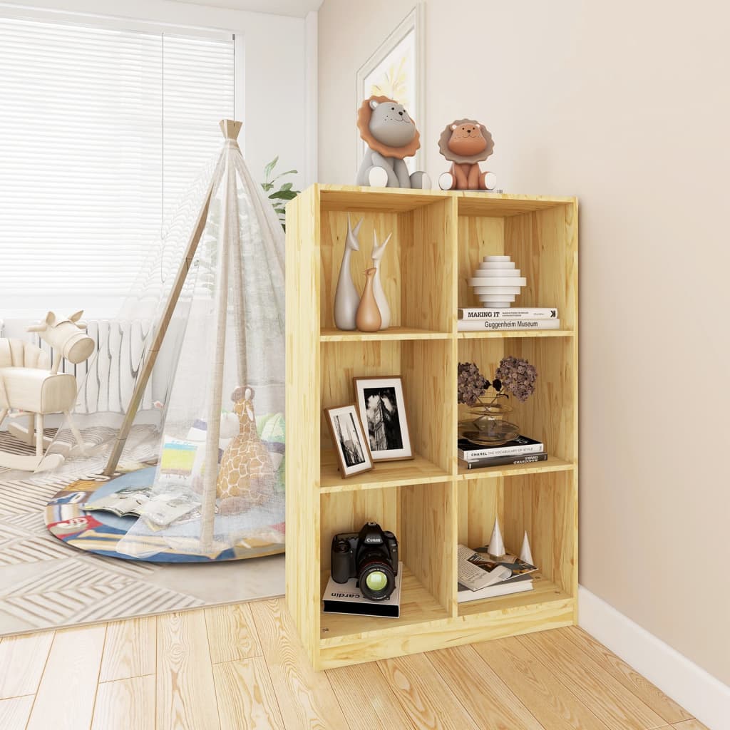 Book Cabinet 70X33X110 Cm Solid Pinewood