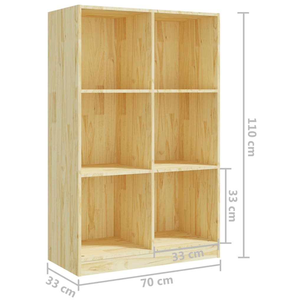 Book Cabinet 70X33X110 Cm Solid Pinewood