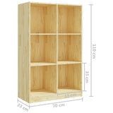 Book Cabinet 70X33X110 Cm Solid Pinewood